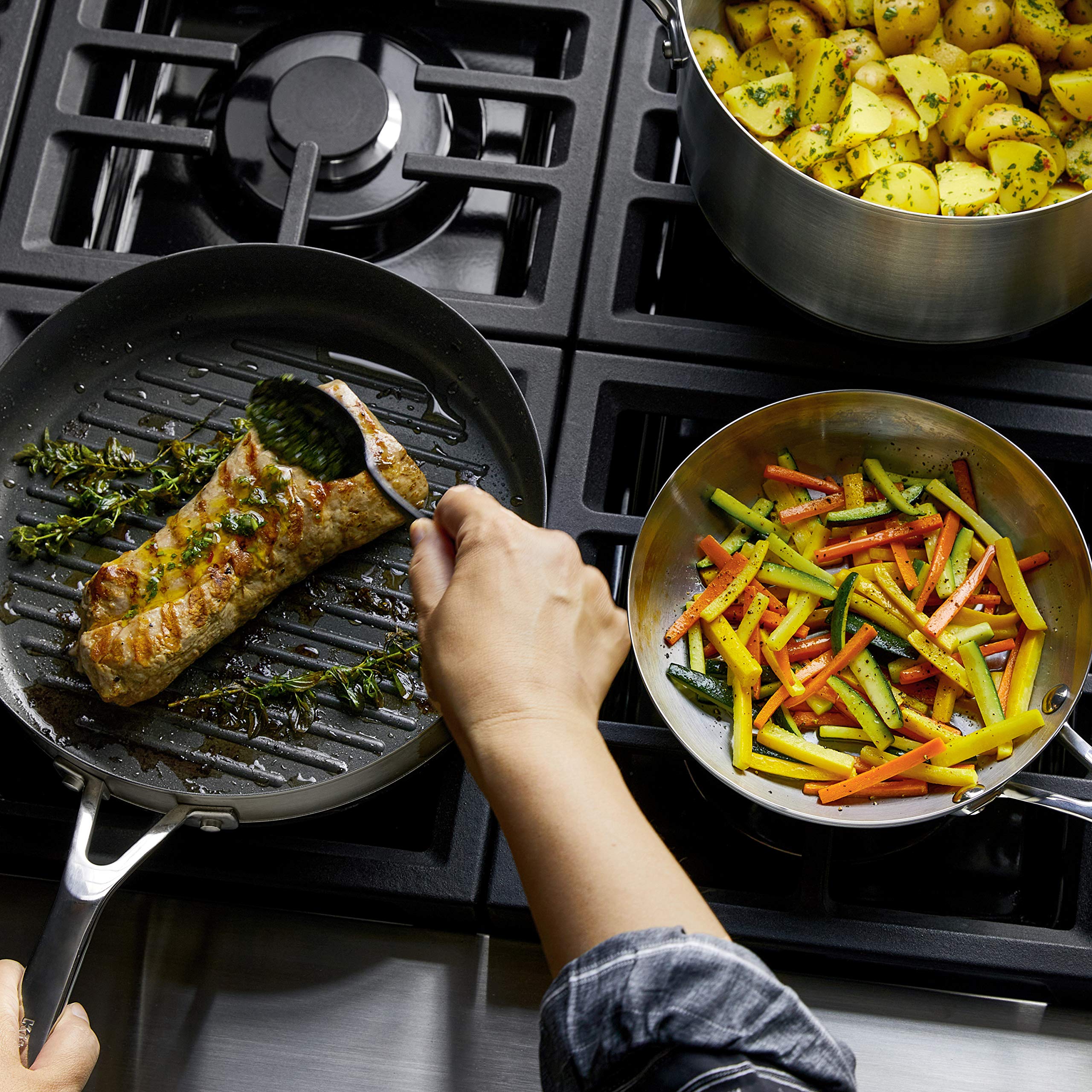 kitchenaid-stainless-steel-3-ply-base-cookware-set-10-piece-induction-compatible image 6