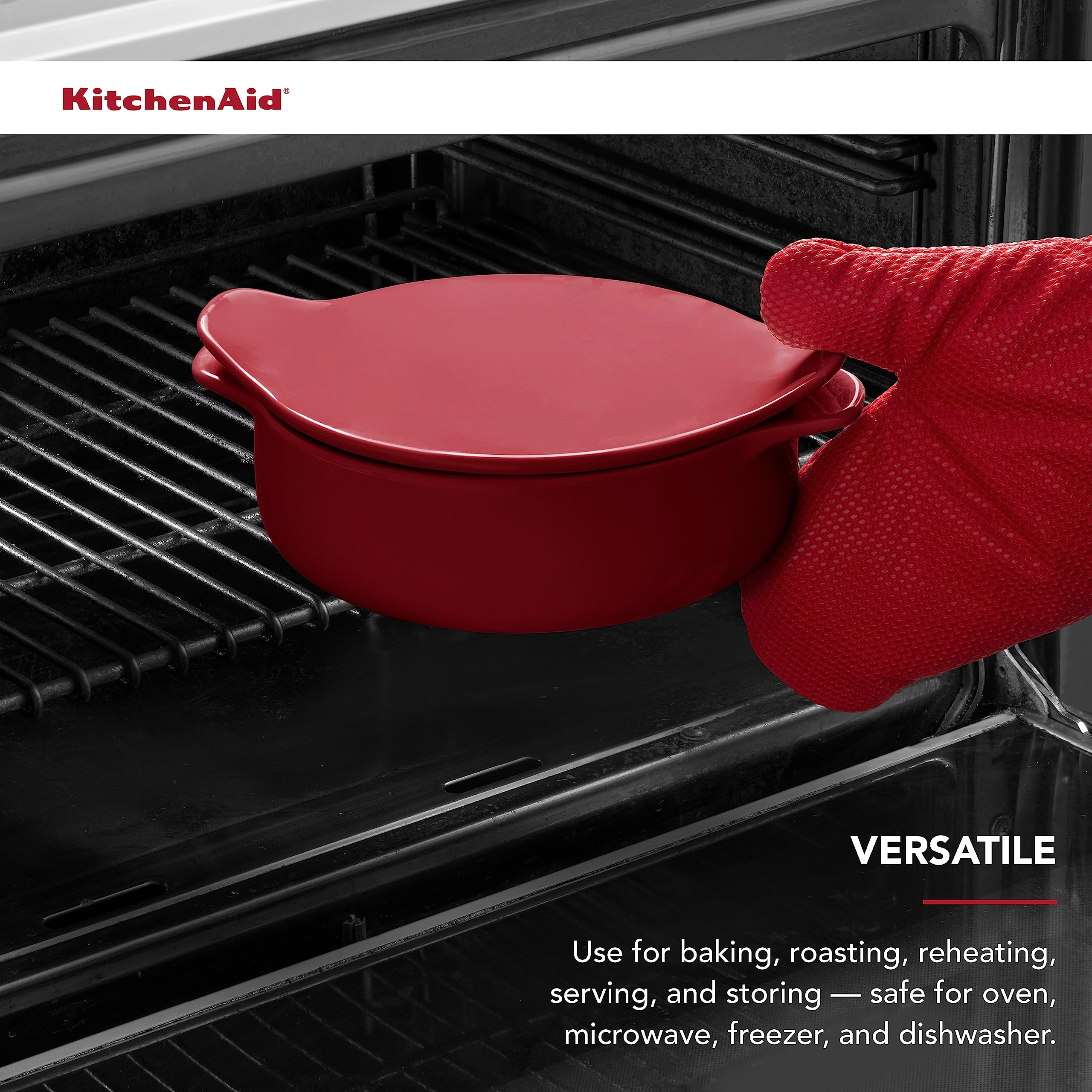 kitchenaid-vitrified-stoneware-round-casserole-baker-with-lid-trivet-2-quart image 5