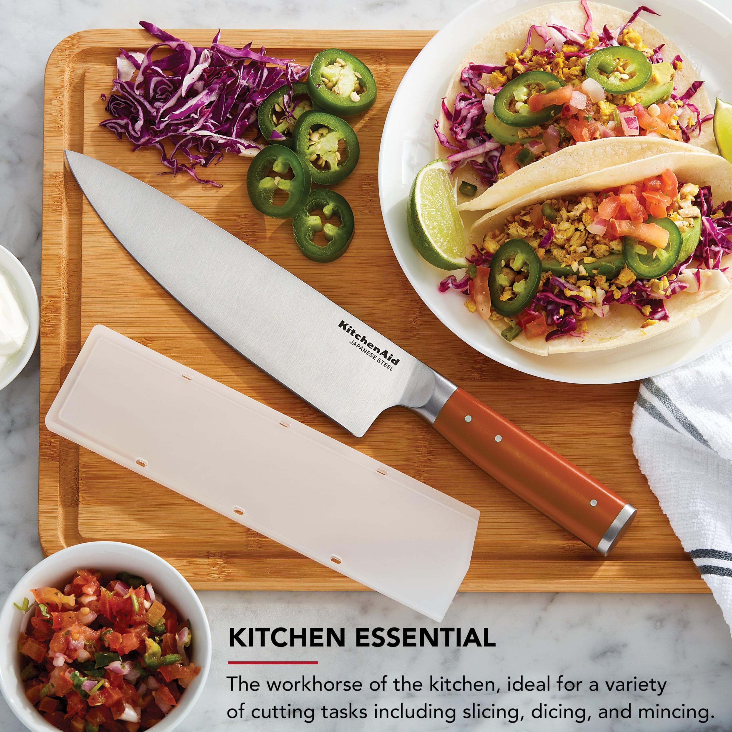 kitchenaid-gourmet-forged-chef-knife-with-custom-fit-blade-cover-8-inch-japanese image 2