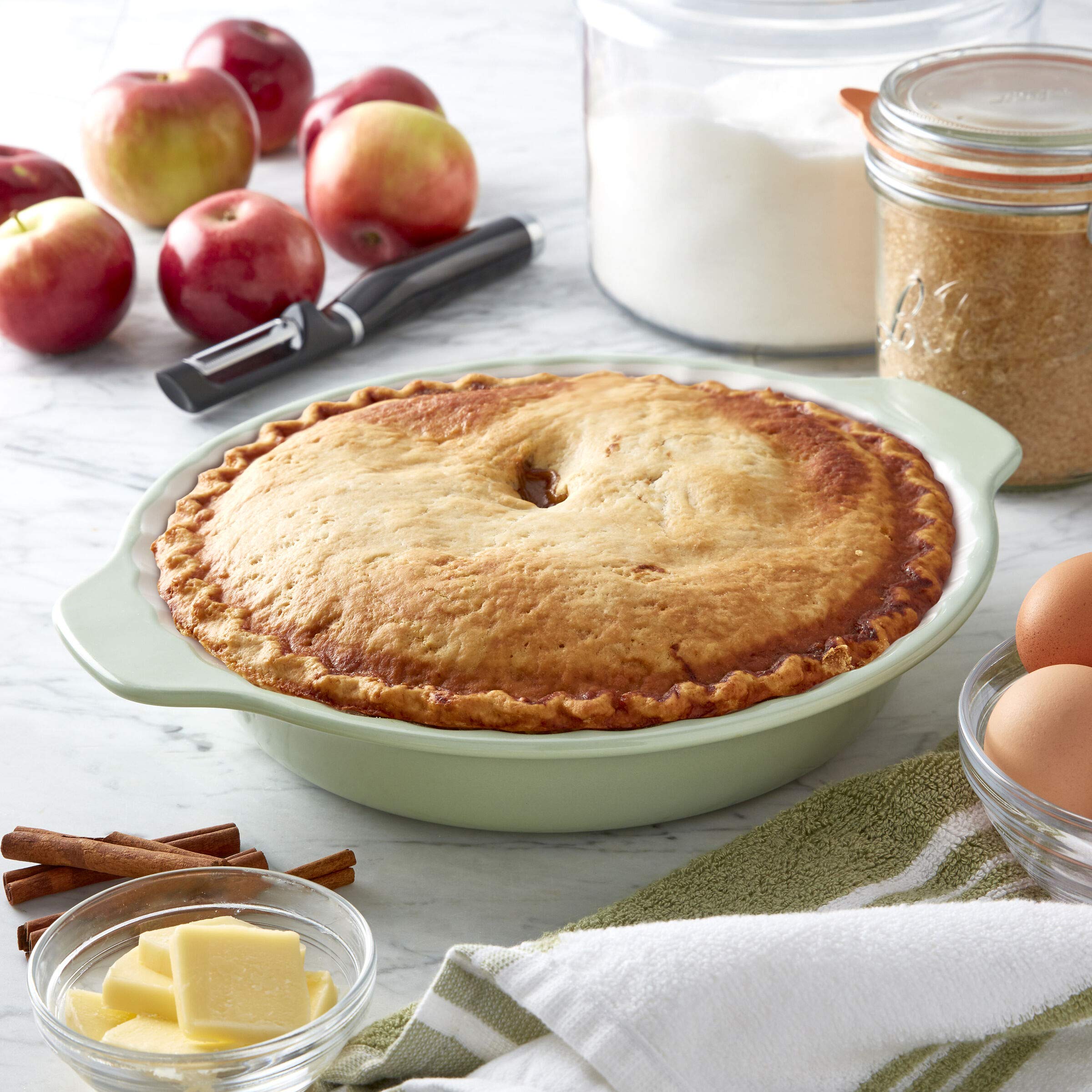 kitchenaid-vitrified-stoneware-pie-plate-9-inch-pistachio image 3