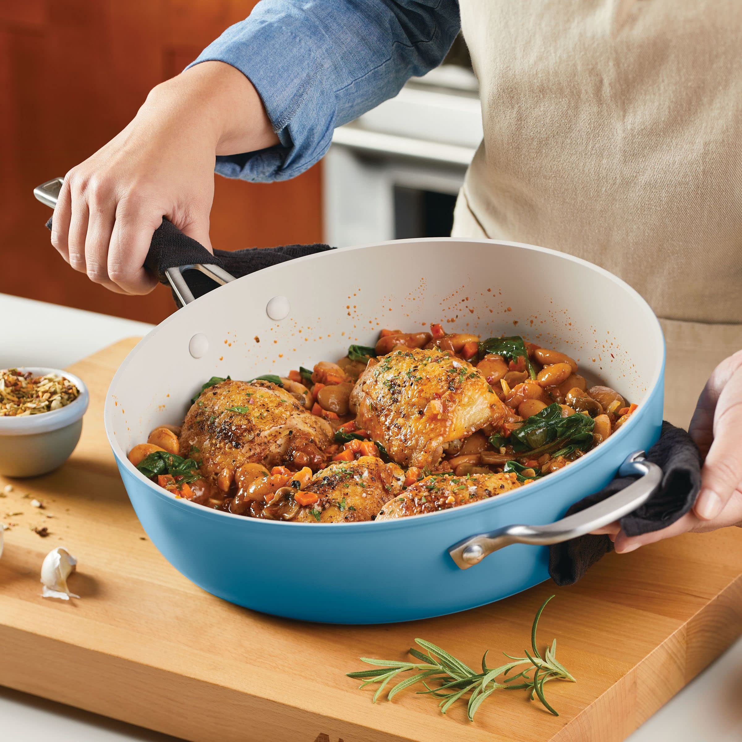 kitchenaid-hard-anodized-ceramic-nonstick-saut-pan-with-lid-5-quart-blue-velvet image 7