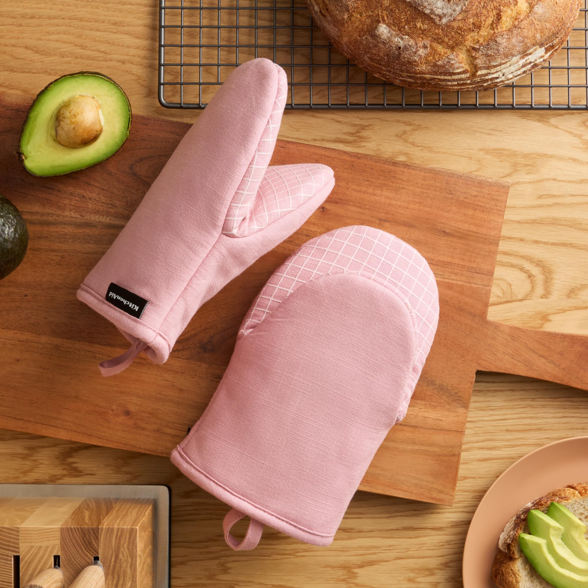 kitchenaid-gourmet-series-gridlines-mini-oven-mitts-2-pack-set image 2