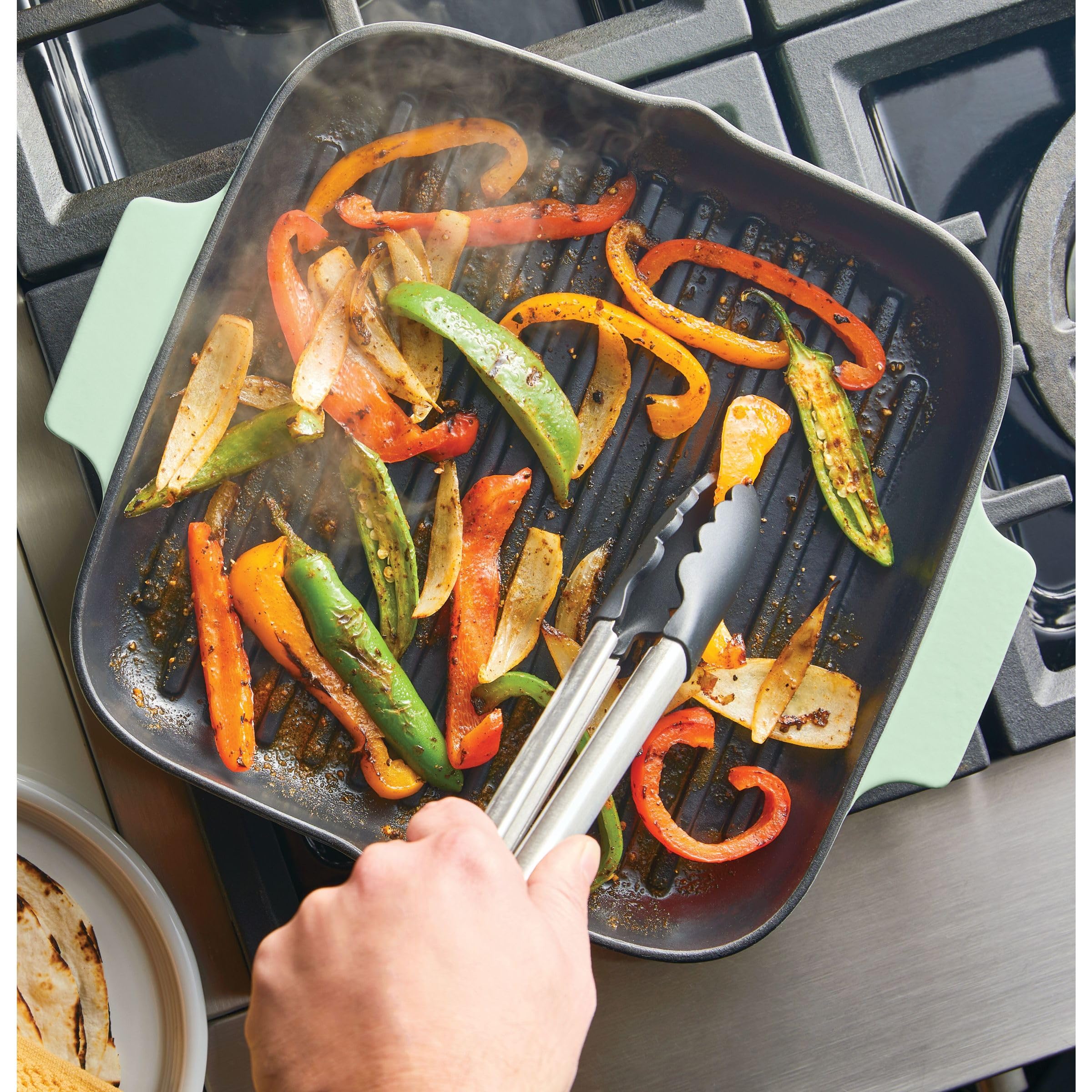 kitchenaid-enameled-cast-iron-square-grill-and-roasting-pan-11-inch-pistachio image 7