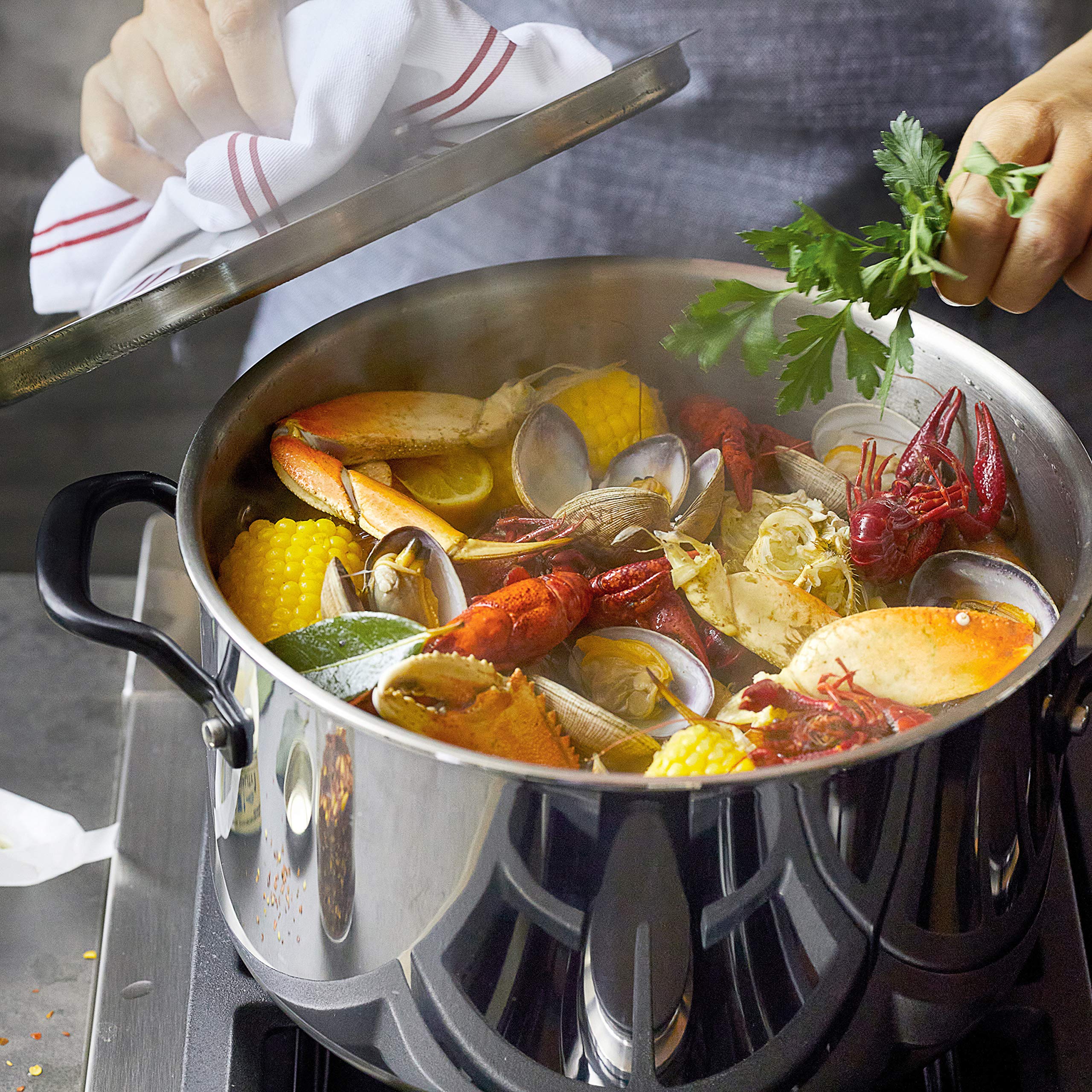 kitchenaid-5-ply-clad-polished-stainless-steel-stock-pot-stockpot-with-lid-8-qua image 6