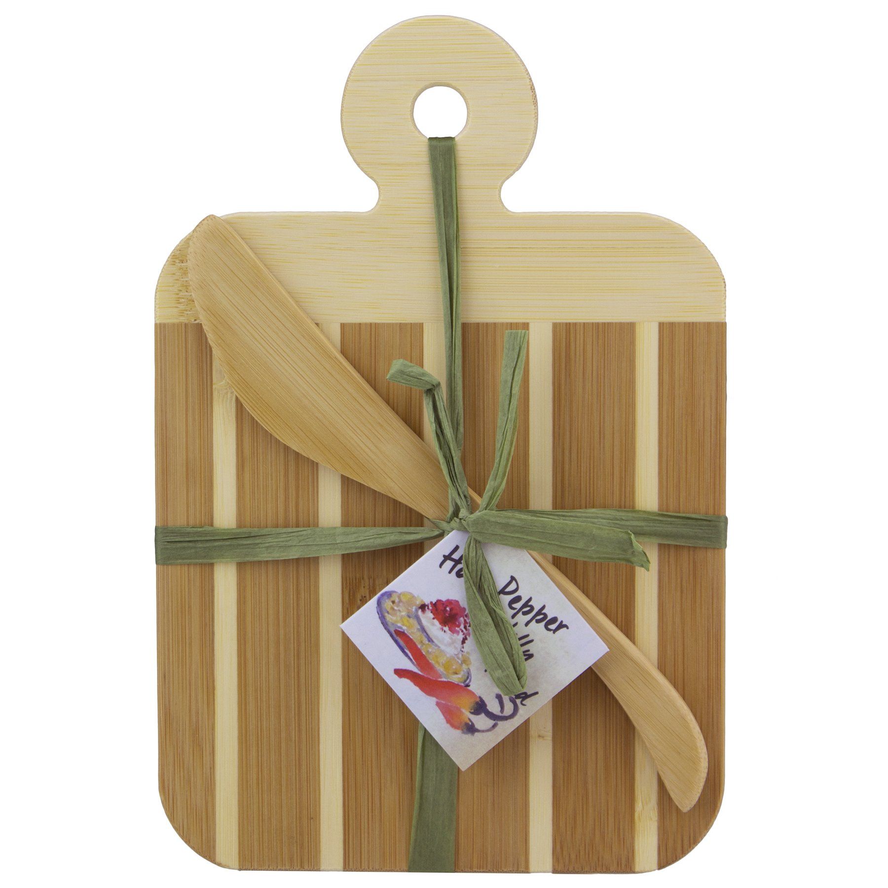 totally-bamboo-striped-paddle-serving-and-cutting-board-and-spreader-knife-gift- image 4